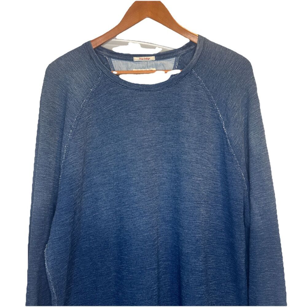 Lucky Brand True Indigo Men’s BLUE Thermal Knit Long Sleeve Henley Shirt Sz XXL - Picture 2 of 9
